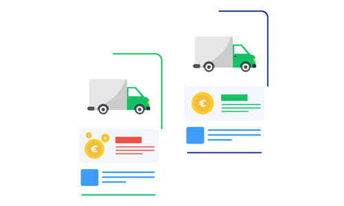 Darstellung zweier Umzugsangebote mit Preisen in Euro, symbolisiert den Online-Preisvergleich für Umzugsunternehmen und transparente Umzugskosten.